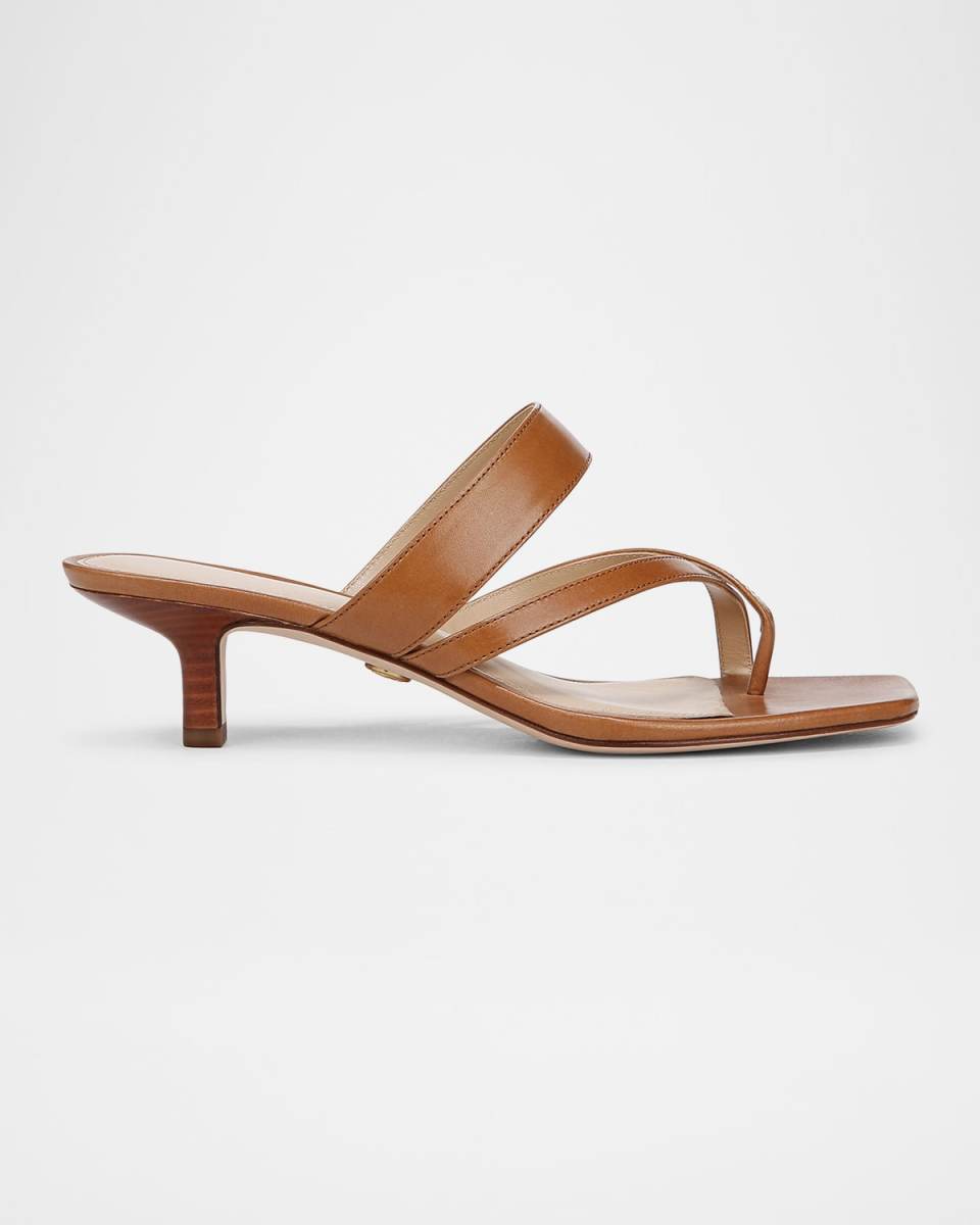 Alanis Leather Crisscross Slide Sandals